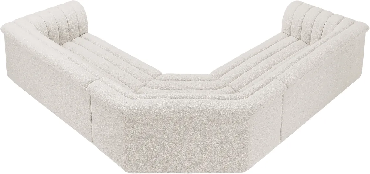 Cascade - Boucle Modular Sectional - Cream - View 2