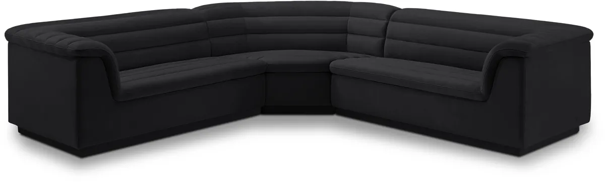 Cascade - Velvet Modular Sectional - Black