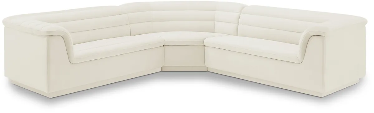 Cascade - Velvet Modular Sectional - Cream