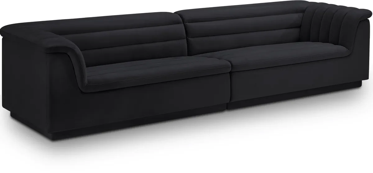 Cascade - Velvet Modular Sofa - Black