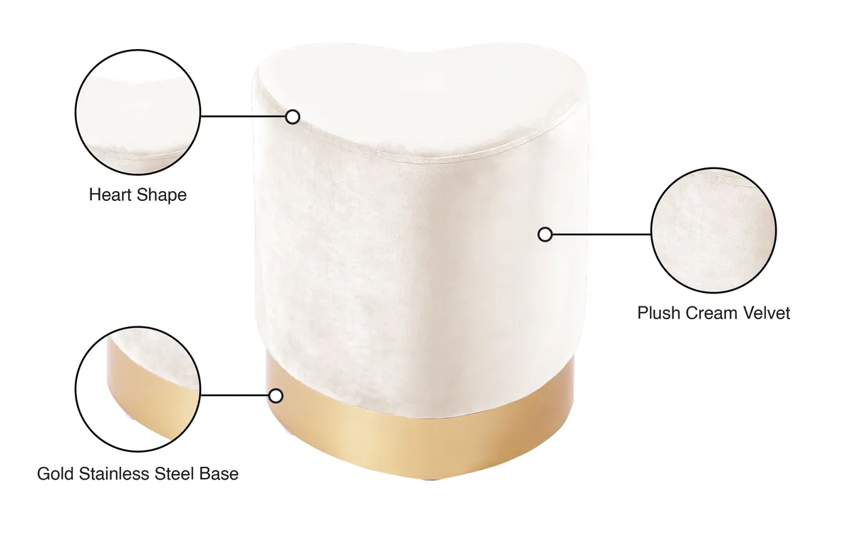 Heart - Ottoman / Stool - Cream