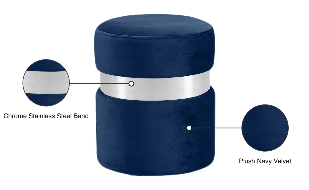 Hailey - Ottoman / Stool - Navy