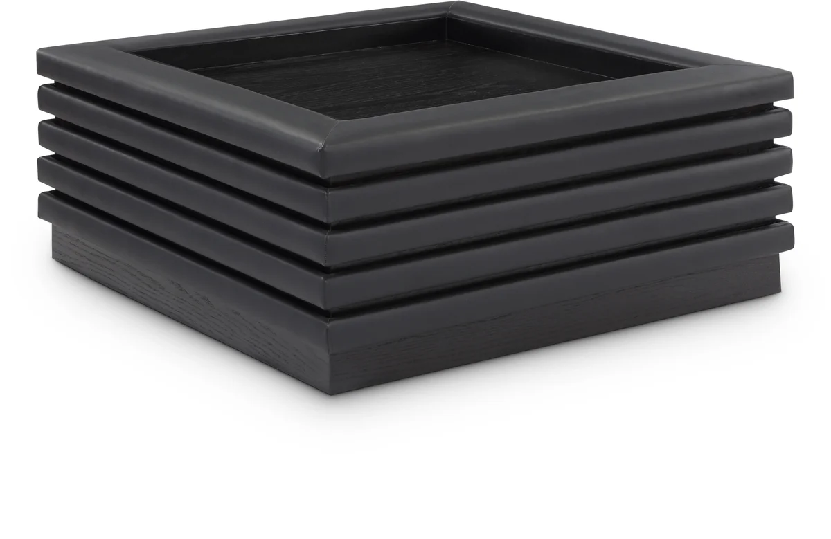 Rory - Square Coffee Table With Black Base - Black