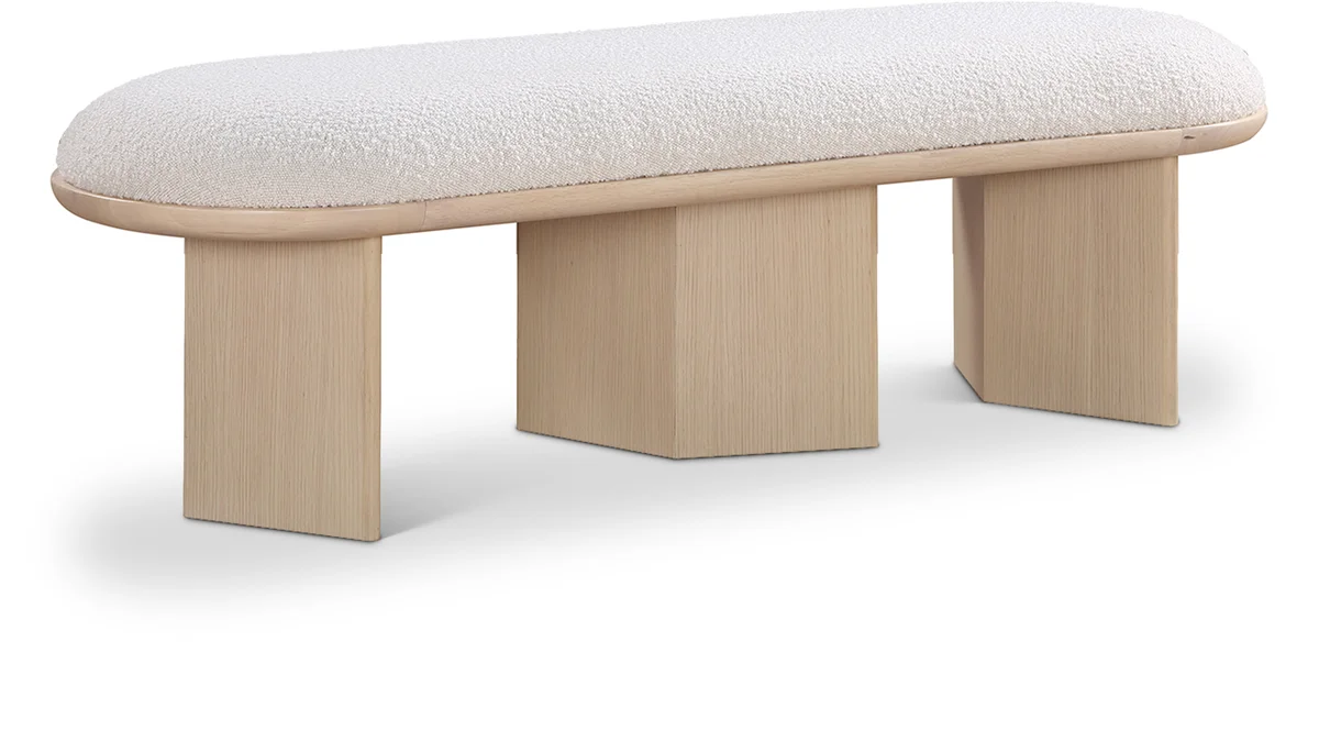 Wilshire - Bench With Natural Base - Cream
