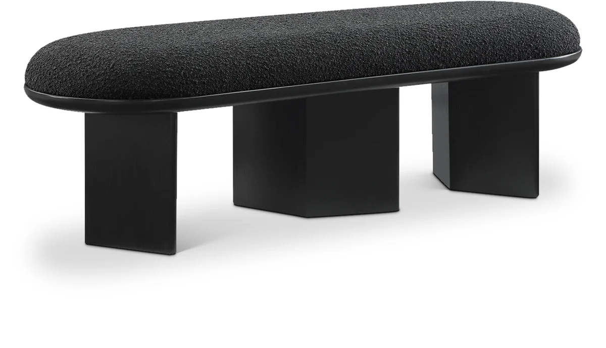 Wilshire - Bench With Black Base - Black