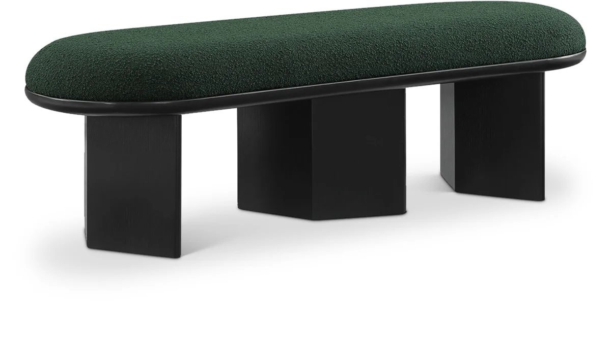 Wilshire - Bench With Black Base - Green