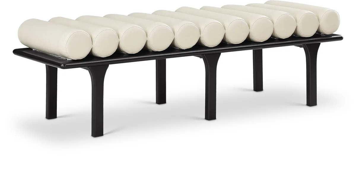 Landon - Bench With Black Base - Cream