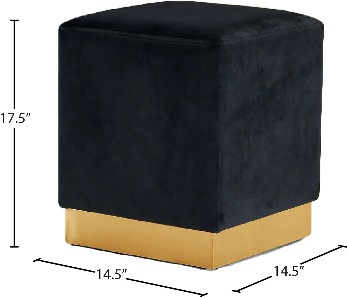 Jax - Ottoman / Stool - Black - Fabric