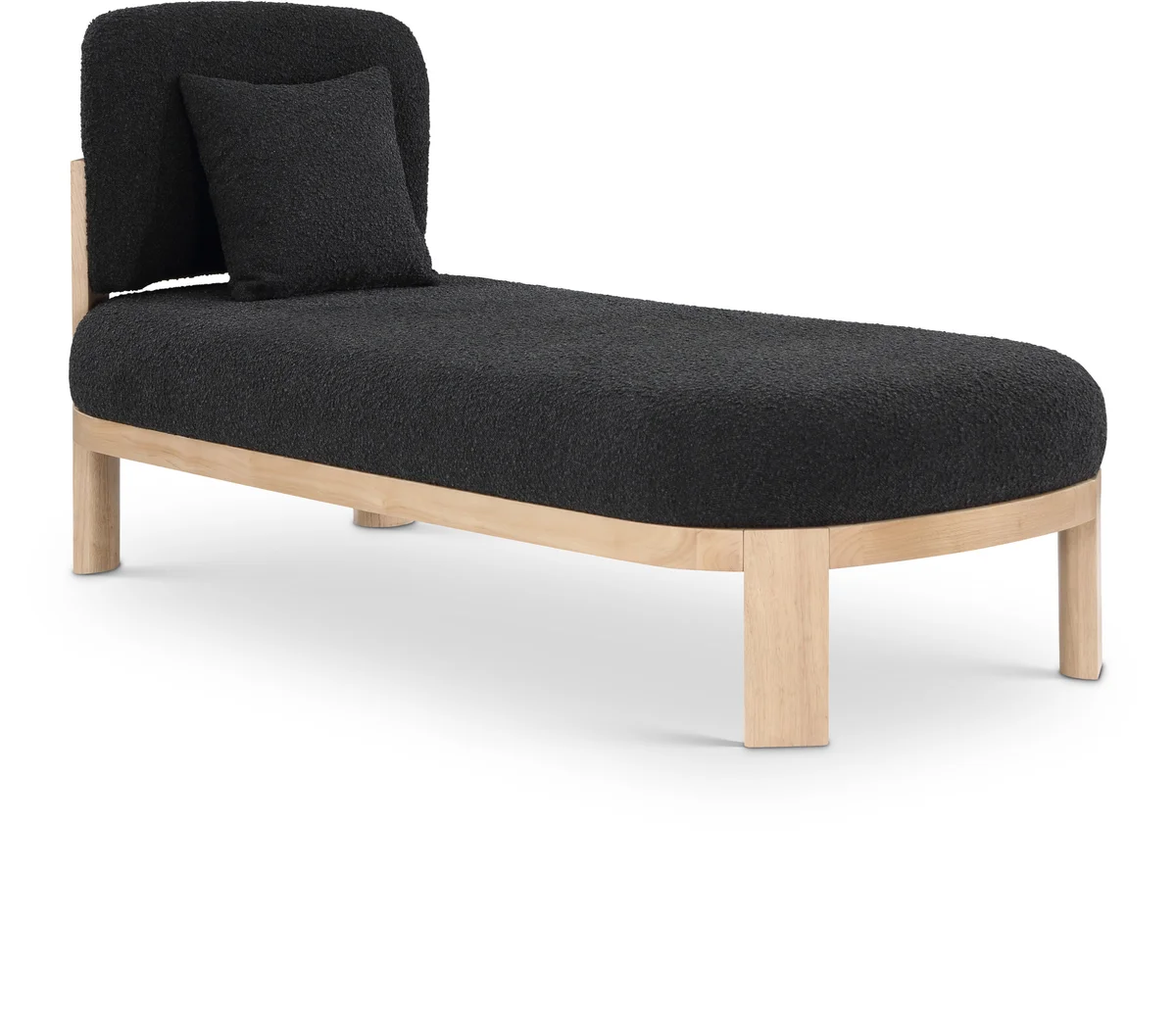 Maybourne - Chaise / Bench With Natural Frame - Black