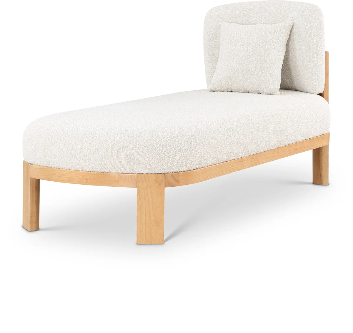 Maybourne - Chaise / Bench With Natural Frame - Cream