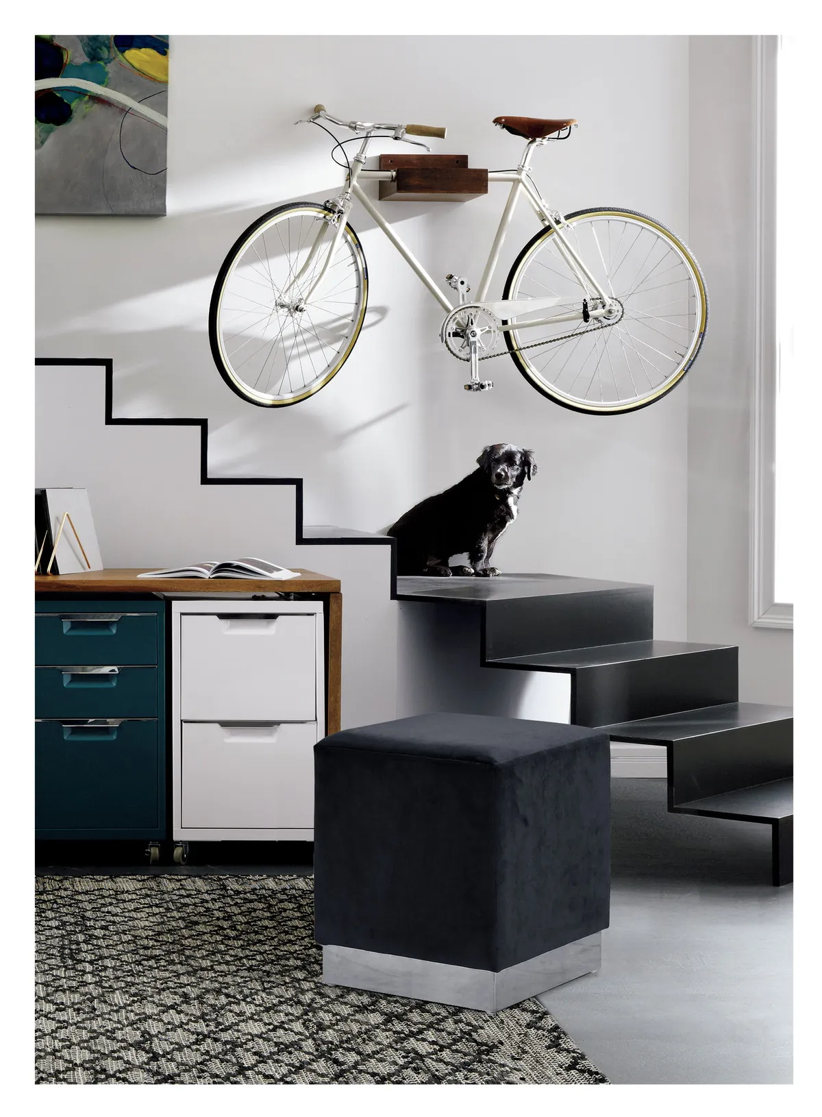 Jax - Ottoman / Stool - Black - View 2