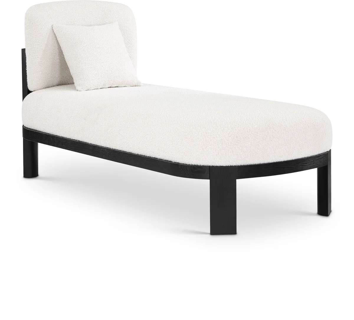 Maybourne - Chaise / Bench With Black Frame - Cream