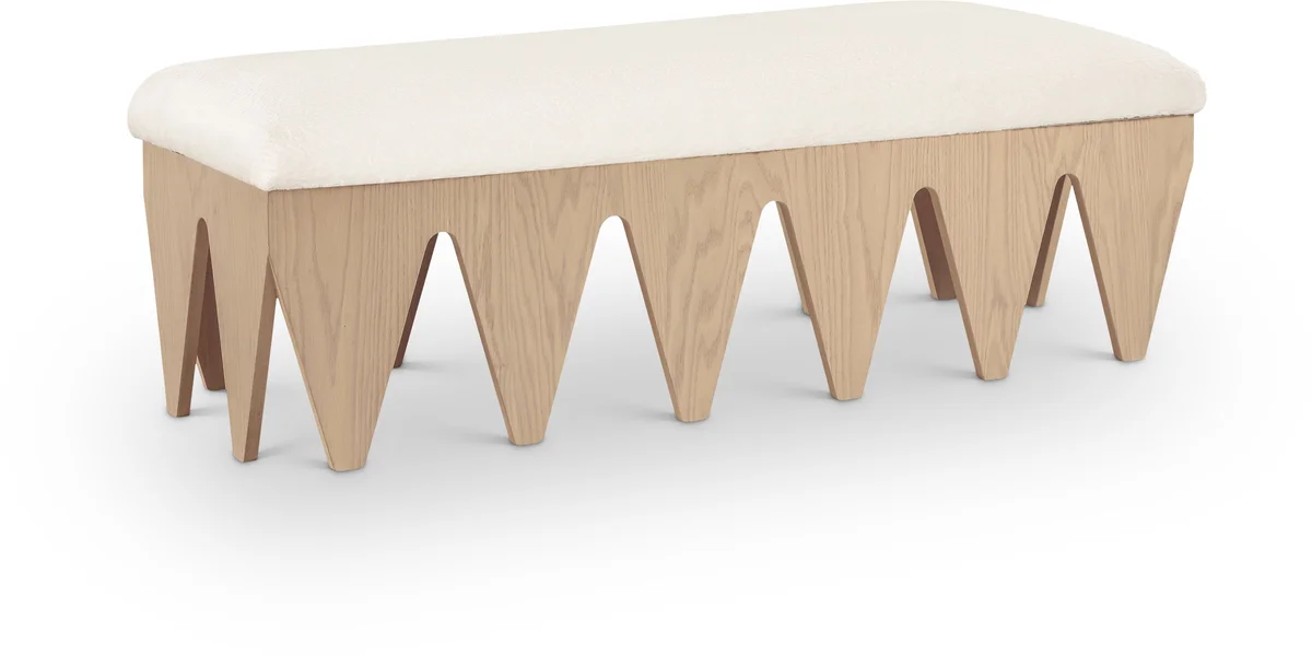 Altair - Bench With Natural Base - Cream