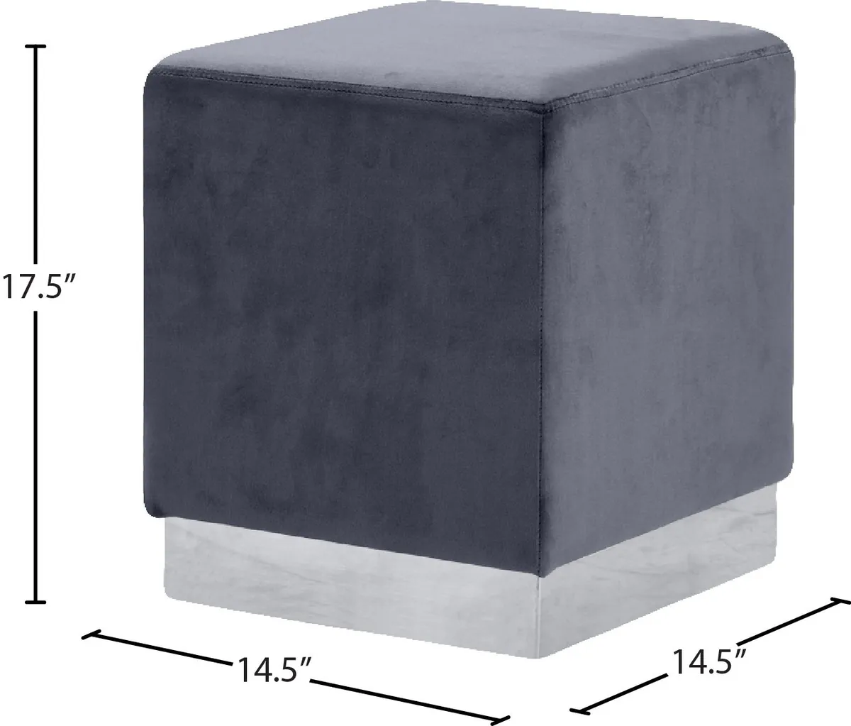 Jax - Ottoman / Stool - Gray - Fabric