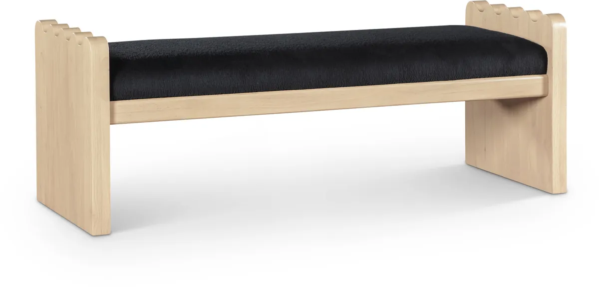 Sonia - Bench With Natural Base - Black