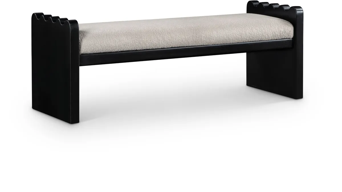 Sonia - Bench With Black Base - Beige
