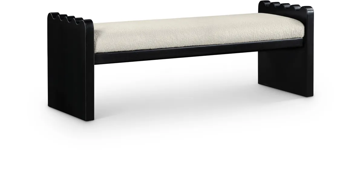 Sonia - Bench With Black Base - Cream