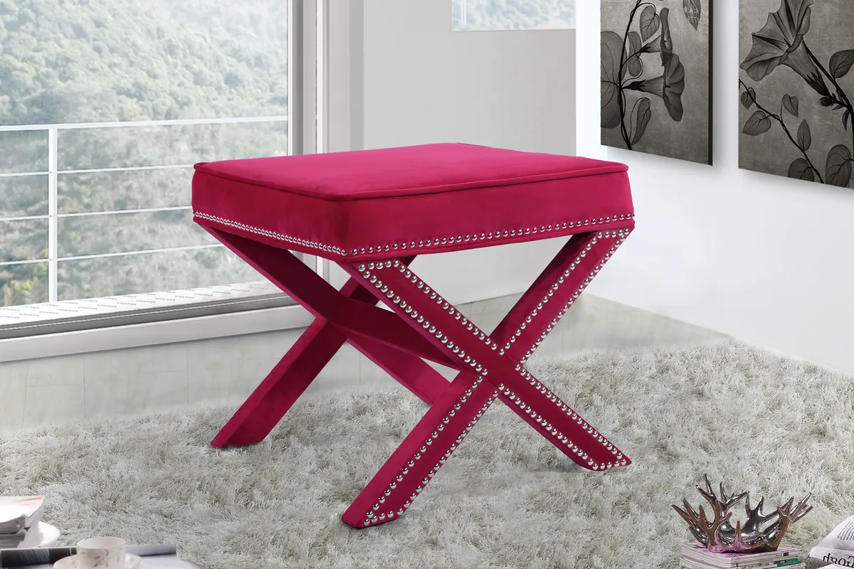 Nixon - Ottoman / Bench - Pink - View 2