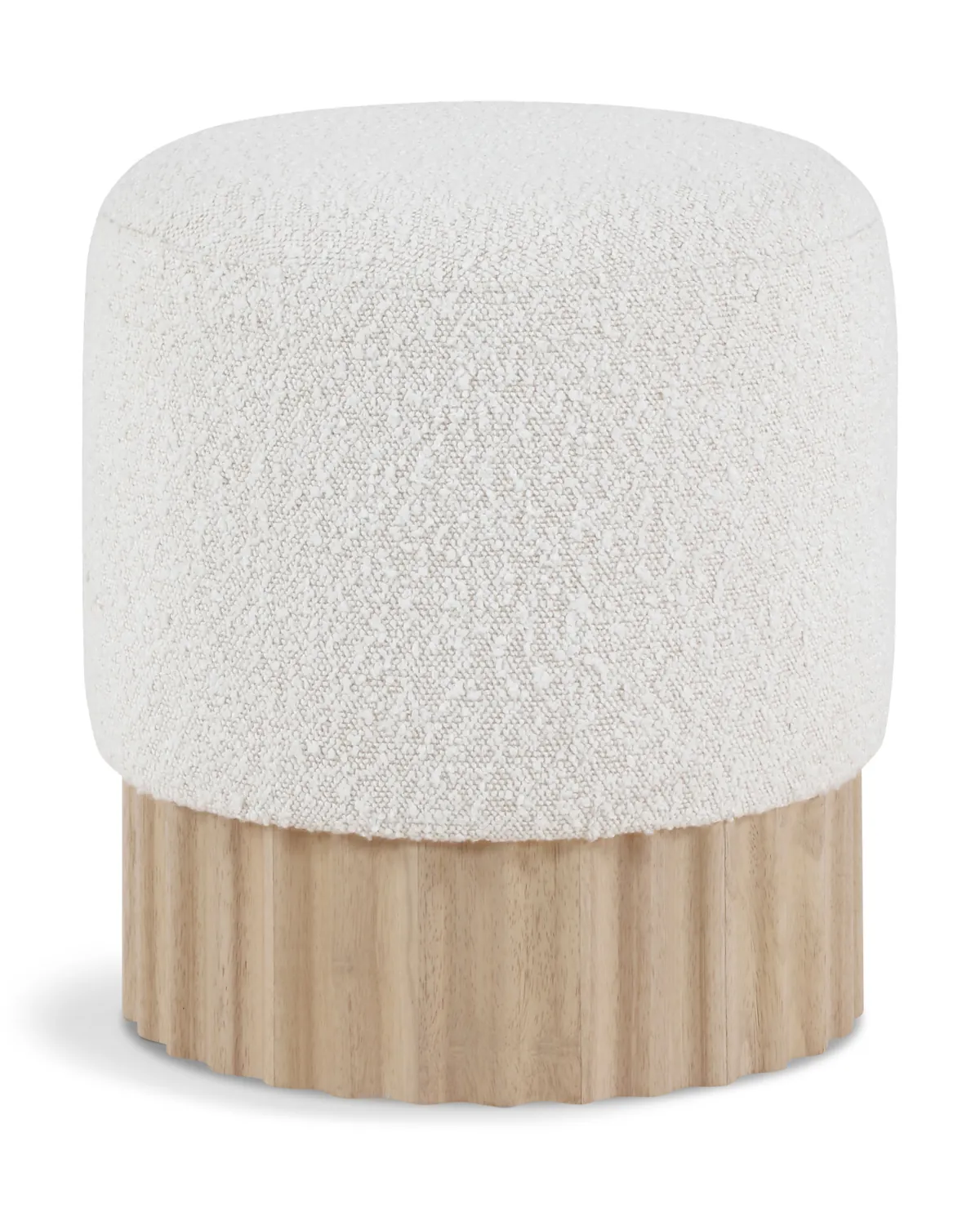 Veranda - Ottoman / Stool With Natural Base - Cream