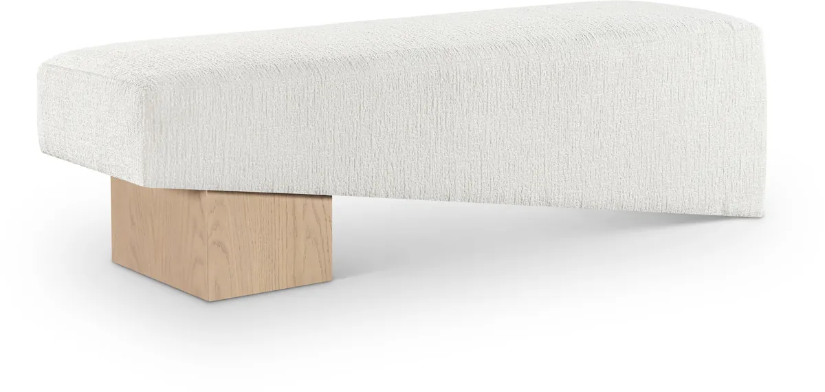 Alora - Bench With Natural Base - Cream