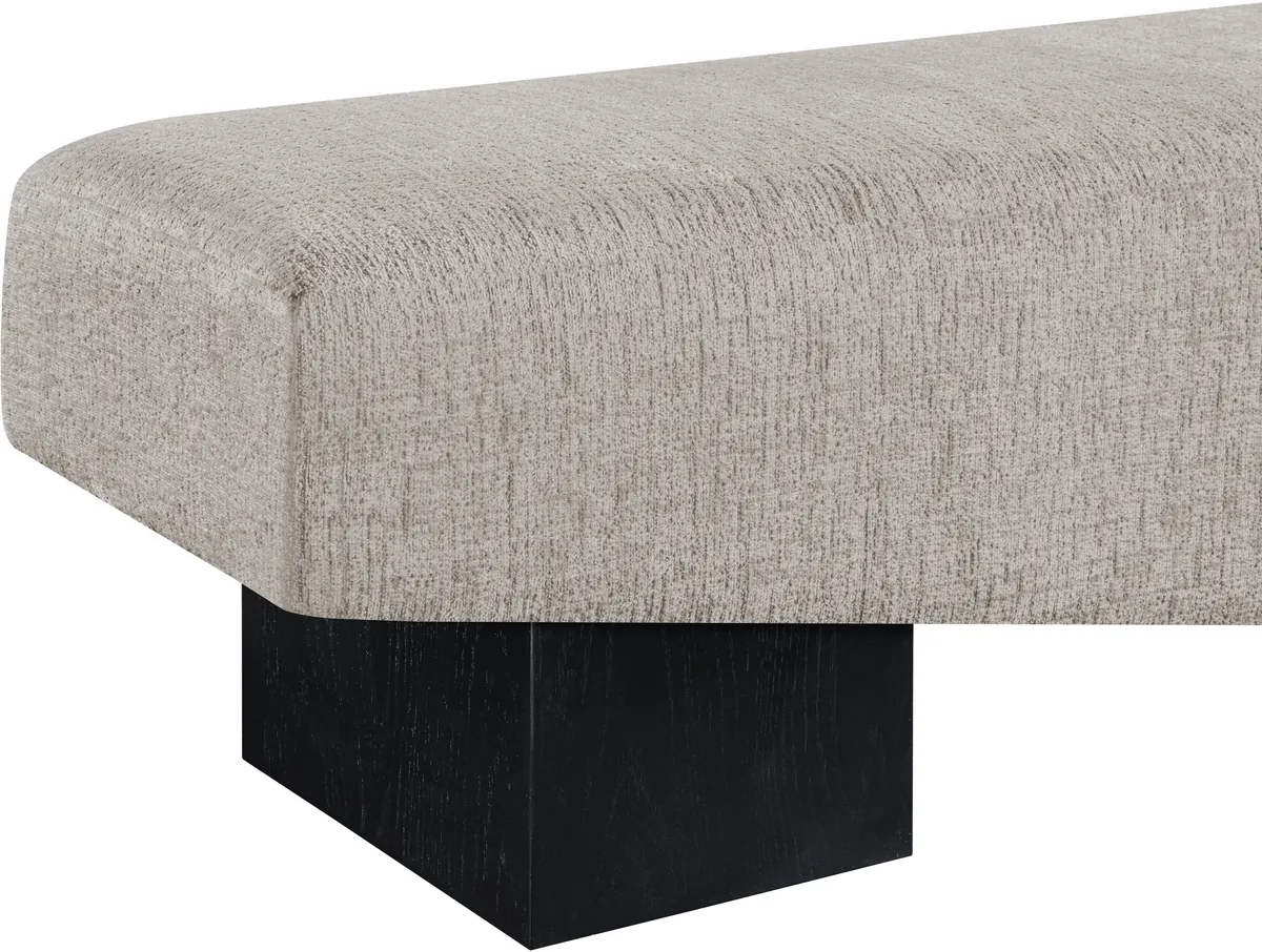 Alora - Bench With Black Base - Gray - View 2