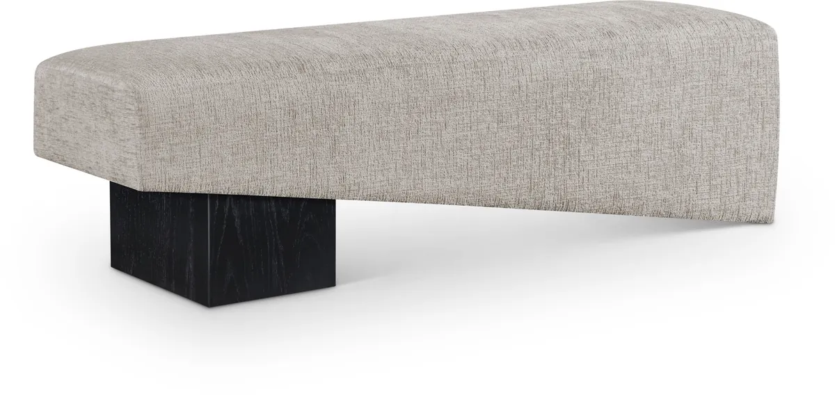 Alora - Bench With Black Base - Gray