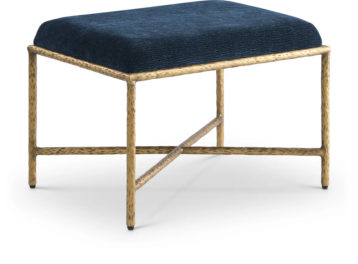 Valley - 25" Bench With Gold Frame - Navy