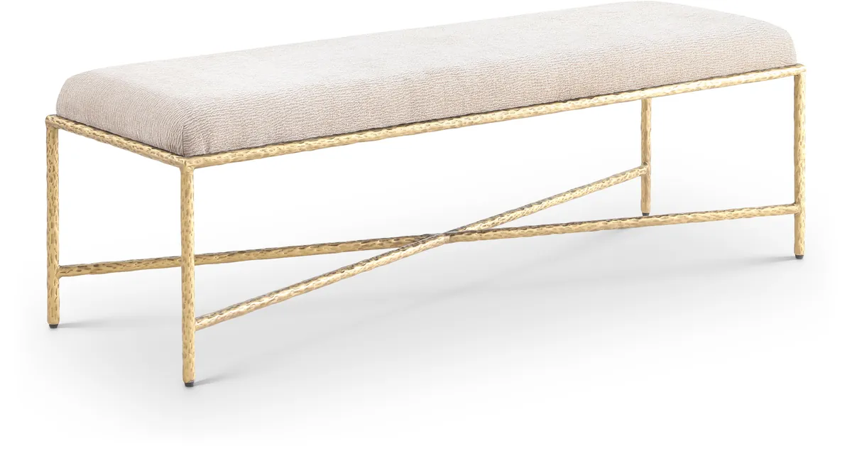 Valley - 54" Bench With Gold Frame - Beige
