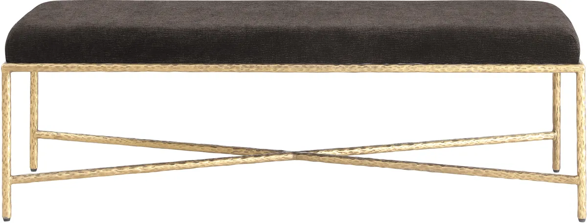 Valley - 54" Bench With Gold Frame - Brown - View 2