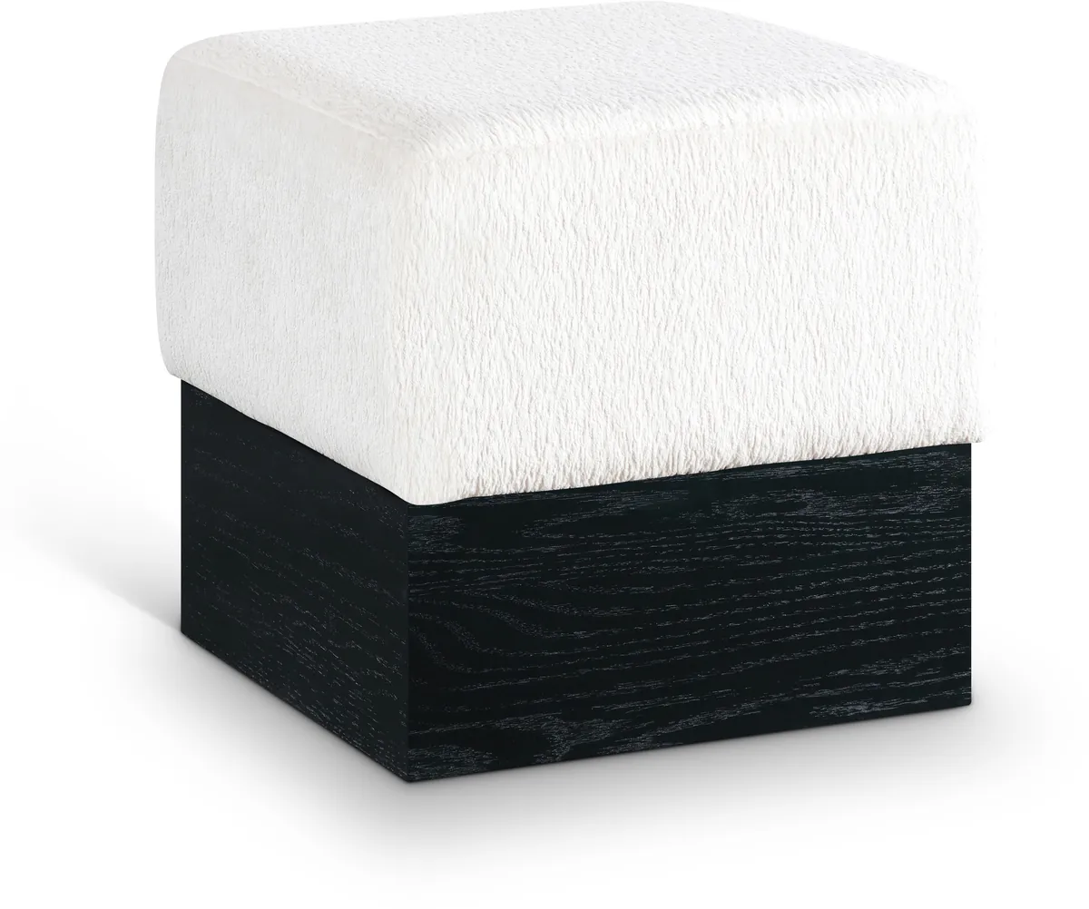 Havre - Ottoman / Stool With Black Base - Cream