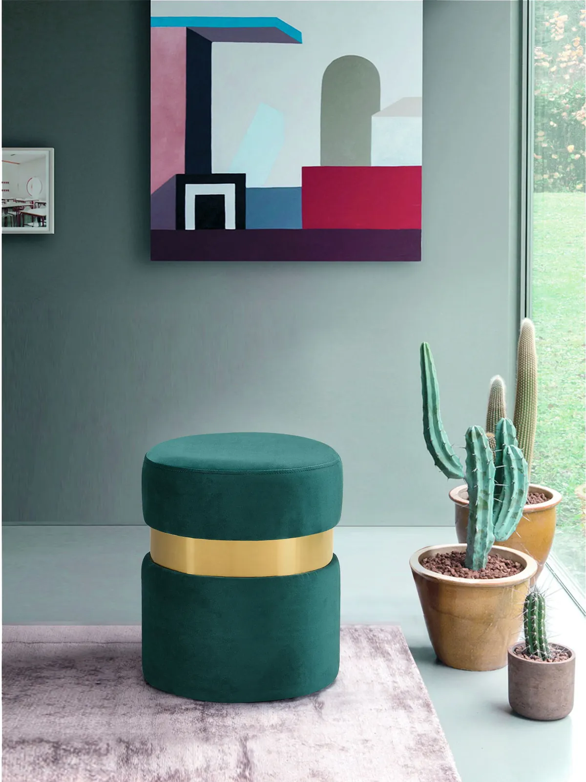 Hailey - Ottoman / Stool - Green