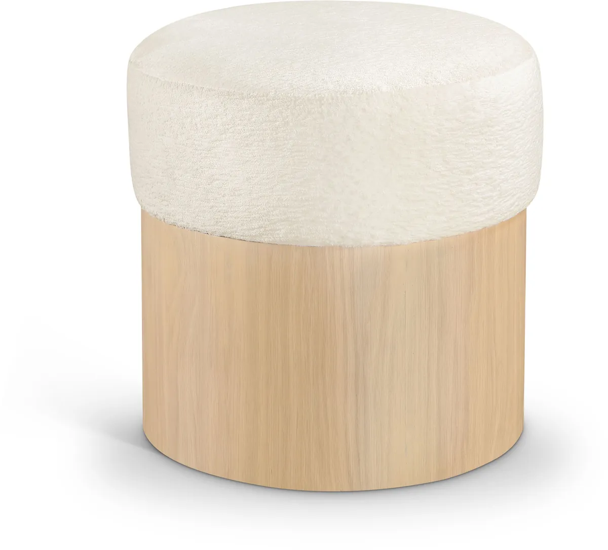 Nimes - Ottoman / Stool With Natural Base - Cream