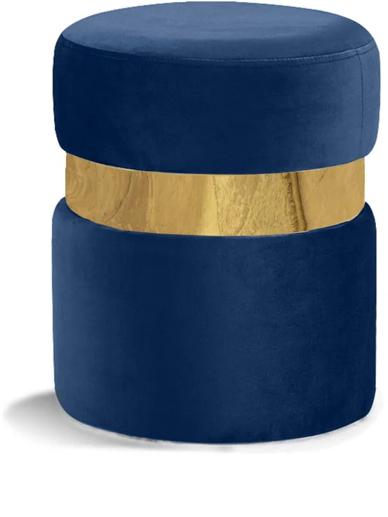 Hailey - Ottoman / Stool - Navy - Fabric