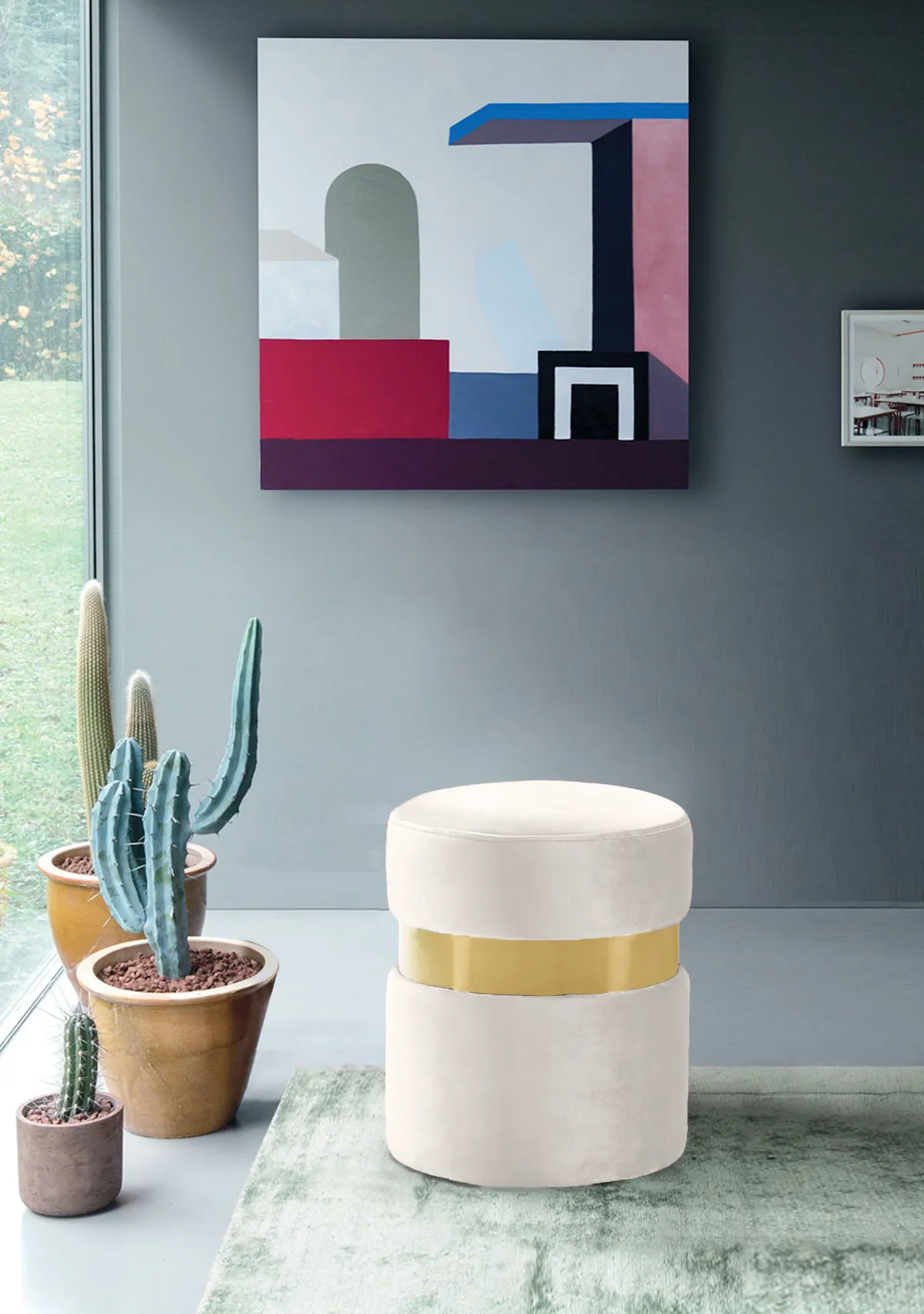 Hailey - Ottoman / Stool - Cream - View 2