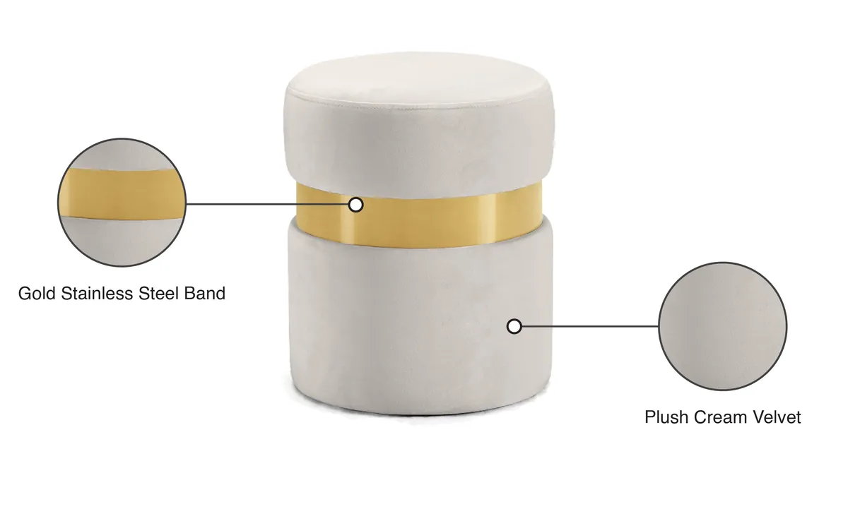 Hailey - Ottoman / Stool - Cream