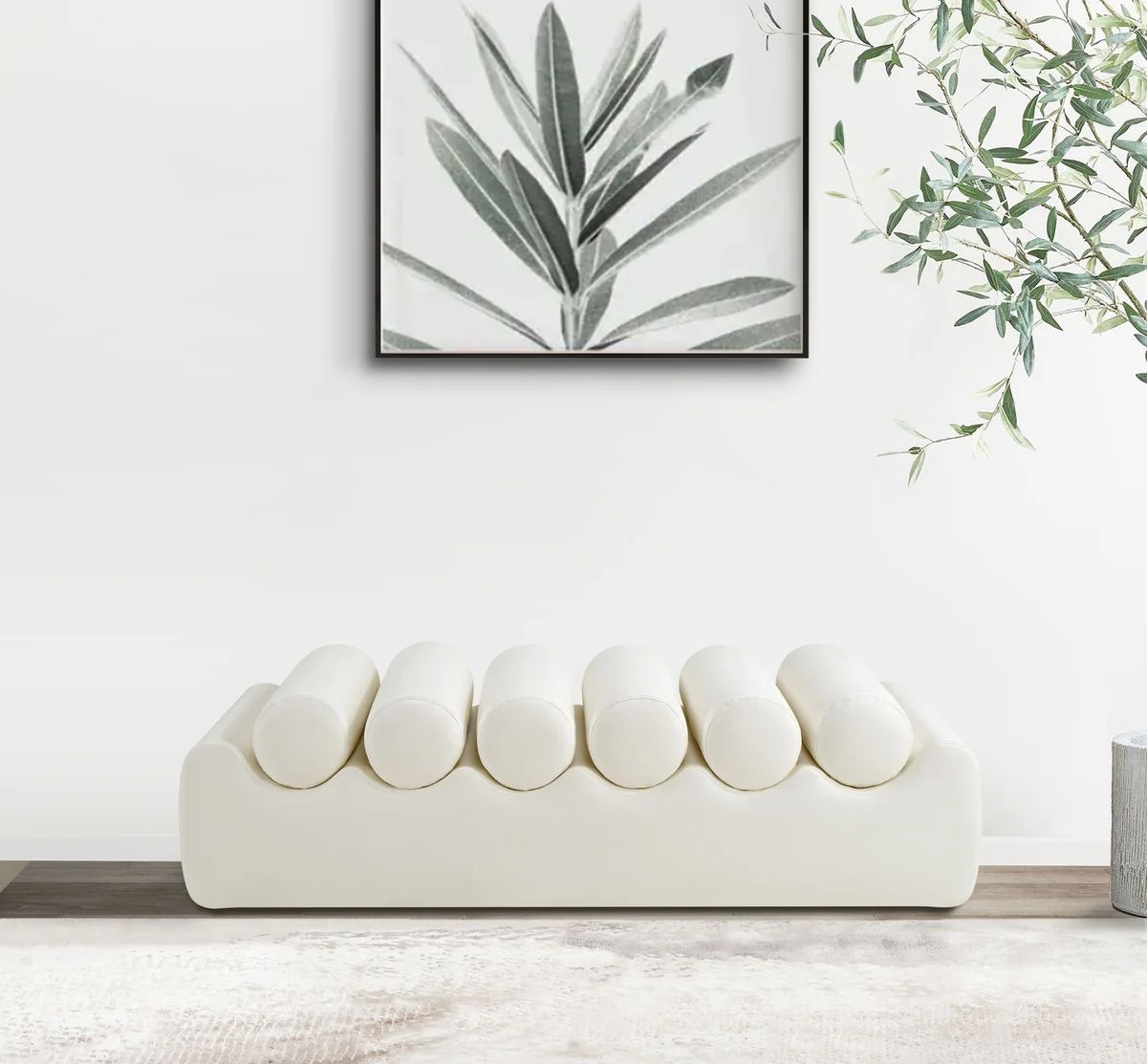 Rumble - 56" Bench - Cream - View 2