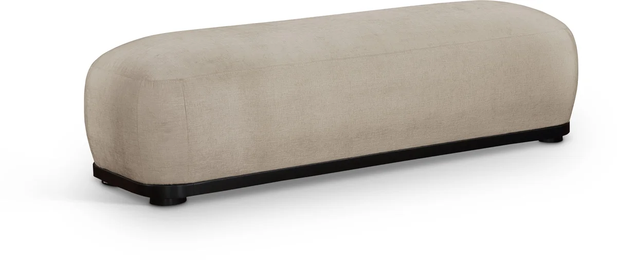 Calum - Bench With Black Frame - Beige