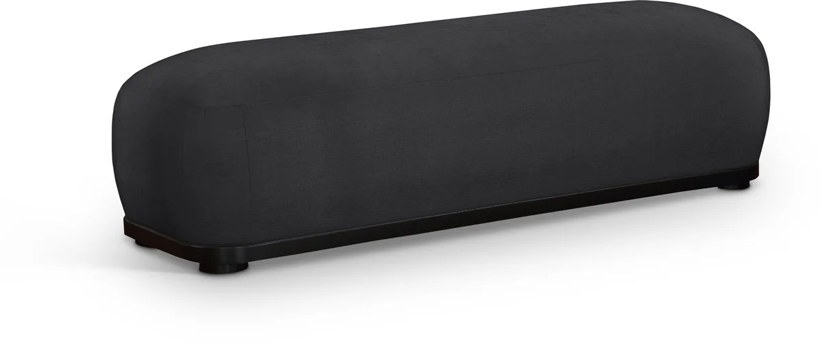 Calum - Bench With Black Frame - Black
