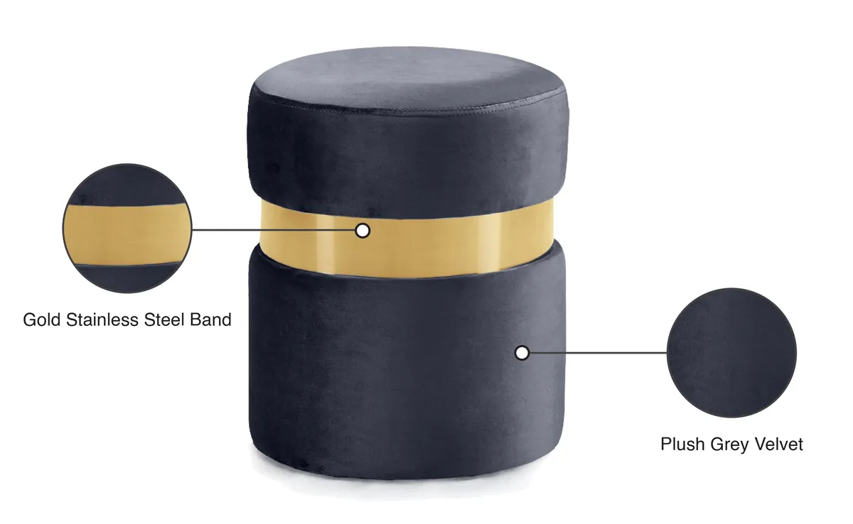 Hailey - Ottoman / Stool - Gray