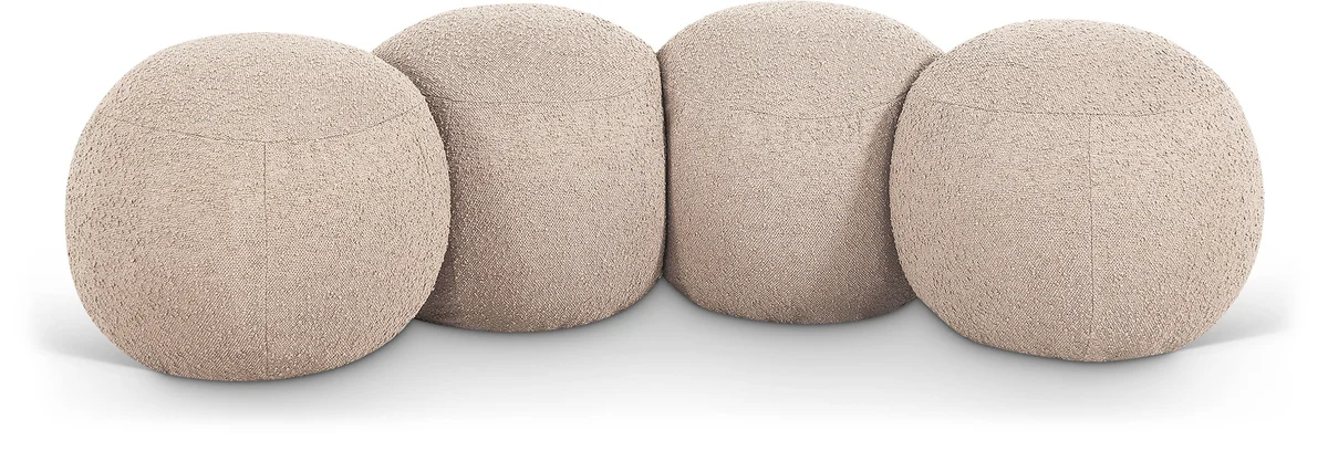 Apollo - 65" Boucle Fabric Bench - Beige