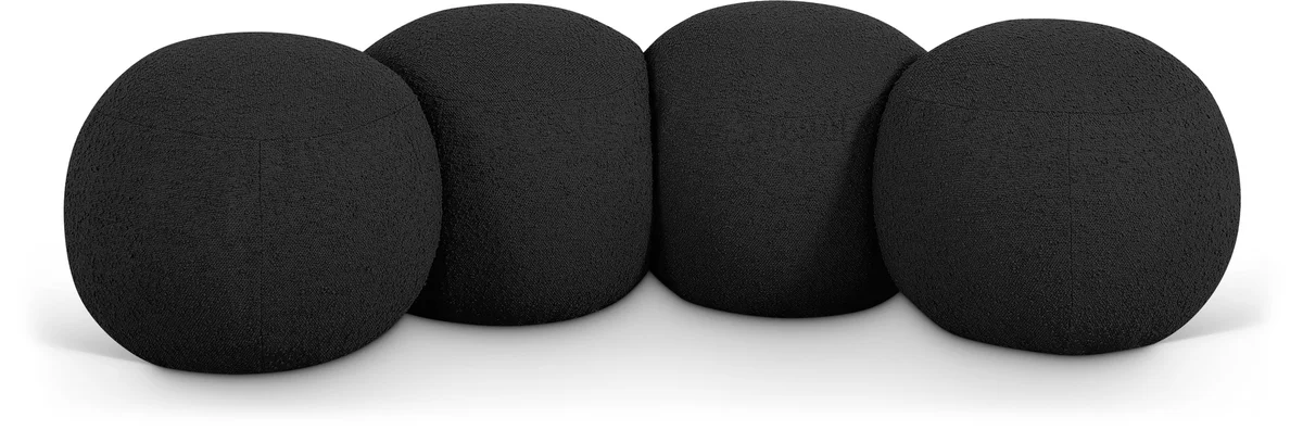 Apollo - 65" Boucle Fabric Bench - Black