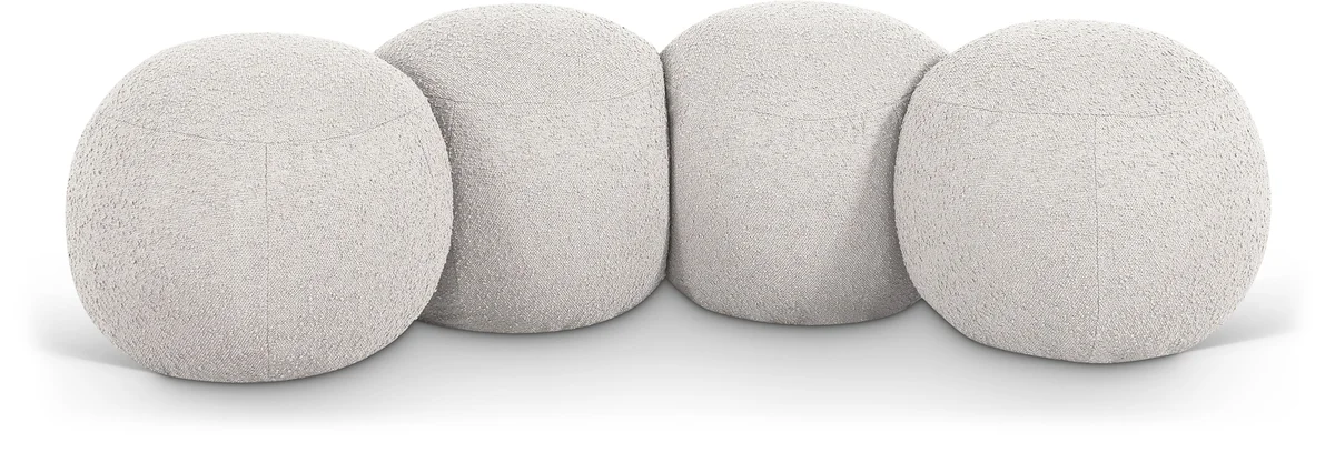 Apollo - 65" Boucle Fabric Bench - Cream