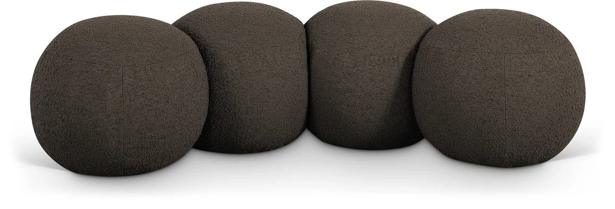 Apollo - 65" Boucle Fabric Bench - Brown