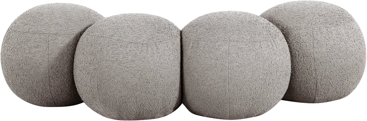 Apollo - 65" Boucle Fabric Bench - Taupe - View 2