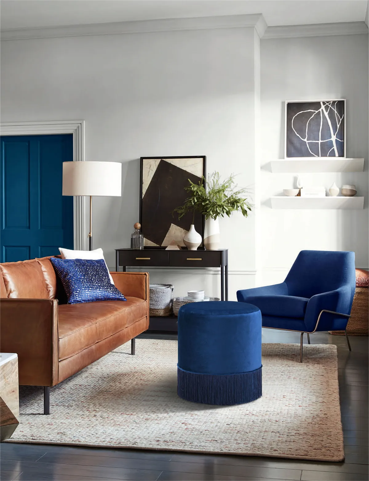 Teddy - Ottoman / Stool - Navy