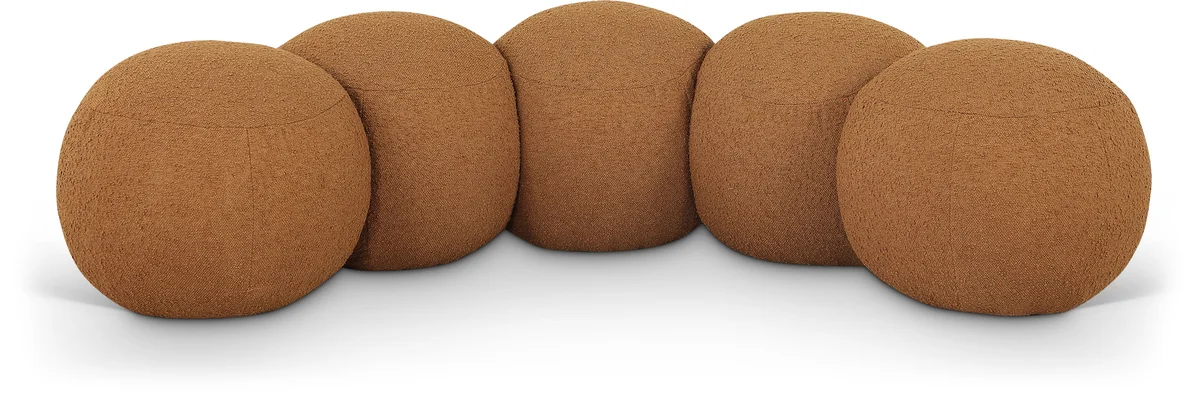 Apollo - 74.5" Boucle Fabric Bench - Saddle