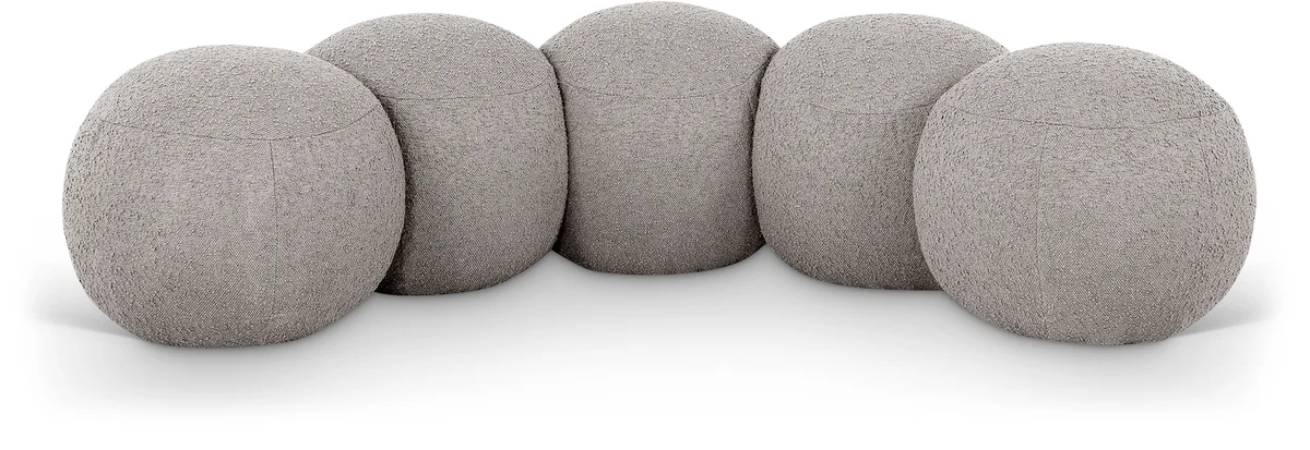 Apollo - 74.5" Boucle Fabric Bench - Taupe