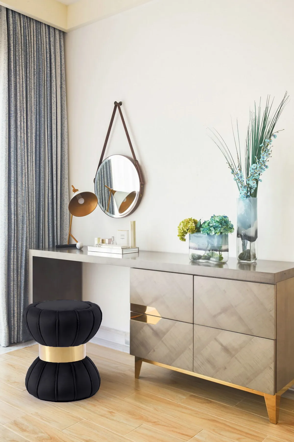 Vino - Ottoman / Stool - Black - View 2