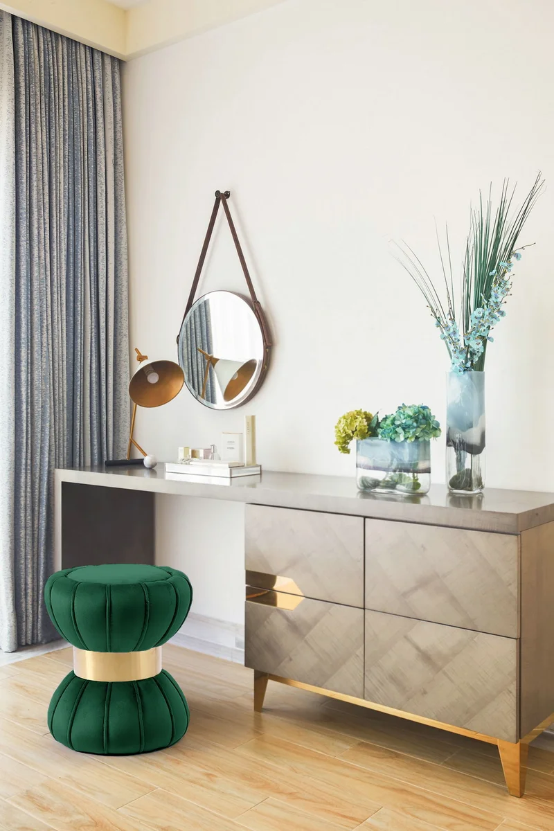 Vino - Ottoman / Stool - Green - View 2