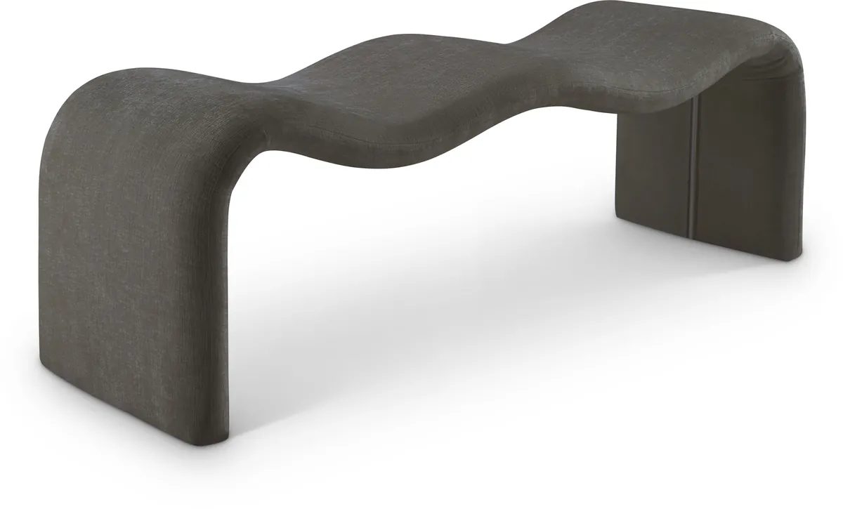 Willow - Chenille Bench - Gray